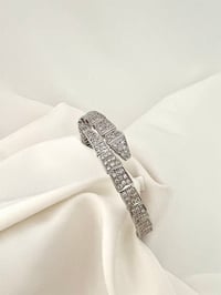 Snake Zircon Çelik Kelepçe Bileklik