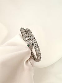 Snake Zircon Stone Çelik Kelepçe Bileklik
