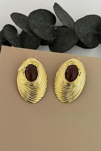 Strata Gold Kahverengi Küpe