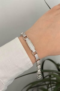 Taşlı Silver Vip Seri Bileklik