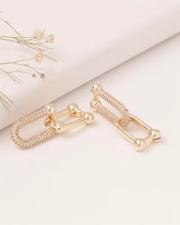 TF Gold Taşlı Küpe