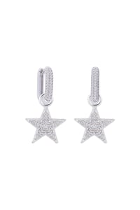Yıldız Taşlı Silver Taşlı Küpe