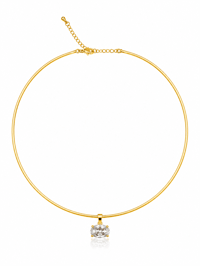 Yuvarlak Taşlı Choker Kolye