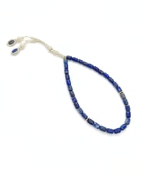 Kazaziye İşçiliği 1000 Ayar Gümüş Lapis Lazuli Tesbih - 