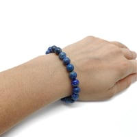 Kendini İfade Etme ve İletişim Bilekliği - Doğal Taş Lapis Lazuli Bilekliği - 8 mm