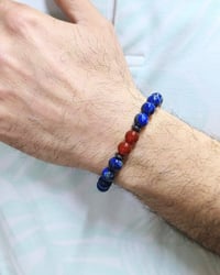 Lapis Lazuli ve Karnelyan Akik Bileklik - Erkek
