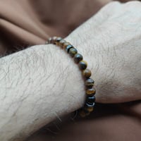 Özgüven, Güç ve Cesaret Bilekliği - Doğal Taş Kaplangözü Bileklik - 6 mm