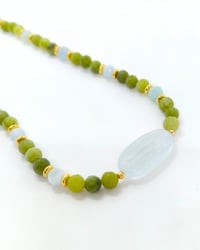 Zebercet (Peridot) ve Akuamarin Kolye - Duygularını Hafiflet, Kendini Özgürce İfade Et