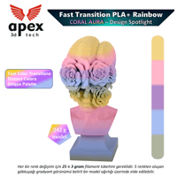 Apex3D Gökkuşağı PLA+ Filament - Mercan Diyarı 1 Kg 1.75mm
