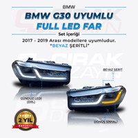 BMW G30 Uyumlu LCI Beyaz Şeritli Led Far