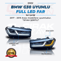 BMW G30 Uyumlu LCI Siyah Led Far