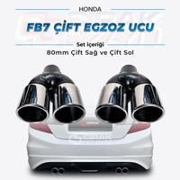 Honda FB7 Çift Egzoz Ucu - Sağ ve Sol - 80mm