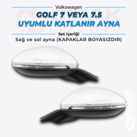 Golf 7 ve 7.5 Uyumlu Katlanır Ayna