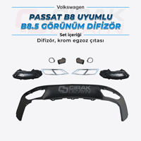 Passat B8 Uyumlu 8.5 Görünüm Difizör Seti (KROM TRİMLER DAHİL)