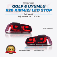 VolkswagenGOLF 6 R20 Led Stop Kırmızı / Gülen Yüz StopGolf 5 ve 6