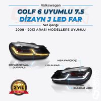 VolkswagenGolf 6 Uyumlu 7.5 Dizayn J Led FarGolf 5 ve 6