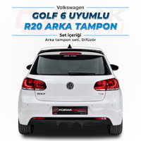 VolkswagenVolkswagen Golf 6 Uyumlu R20 Görünüm Arka Tampon SetiGolf tampon setleri