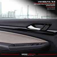 VolkswagenVolkswagen Golf 8 ve 8.5 Uyumlu Piano Black Kapı Açma Kolu Çıta Kaplamaİç Aksesuar