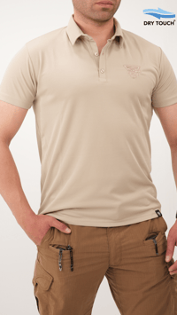308 Win Krem Polo Yaka Dry Touch Tişört