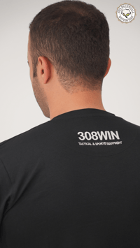 308Win %100 Pamuk Siyah Tişört