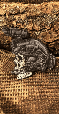 Skull&Military Patch/Peç/Arma (8 x 7,5cm)