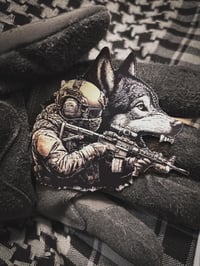Wolf Soldier Patch/Peç/Arma (9 x 8,5cm)