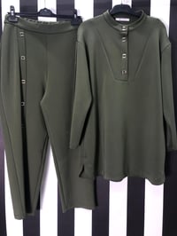 Aksesuarlı Tunik Pantolon Takımı 4148 - HAKİ