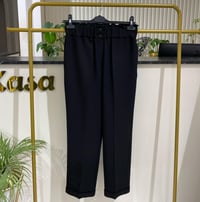 Beli Lastikli İnce Duble Paça Pantolon 5514 - SİYAH