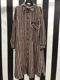 Çizgili Taş Baskılı Gömlek 9608 - KAHVE