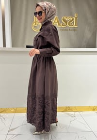 Clande 5023 Elbise  - KAHVE