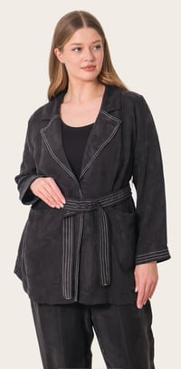 Duassi Büyük Beden  blazer Takım 5791 - SİYAH