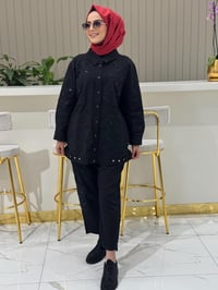 Duassi Büyük Beden takım 5814 - SİYAH