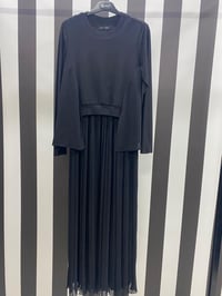 Eteği Piliseli Elbise 23105 - SİYAH