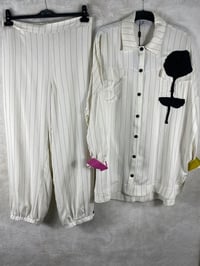 Ghisa Çizgili Tunik Pantolon Takımı 4603 - EKRU