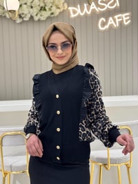 Ghisa Leopar Hırka 3096 - SİYAH