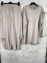 Ghisa Önü Fermuarlı Tunik Pantolon Takımı 4553 - TAŞ
