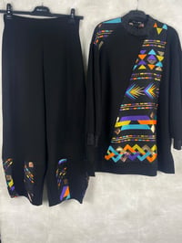 Ghisa Önü Jakarlı Tunik Pantolon Takımı 4590 - SİYAH