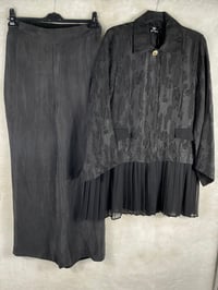 Ghisa Piliseli Ceket Pantolon Takımı 3399 - SİYAH