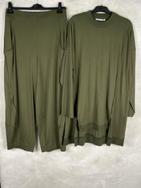 Ghisa Ribana Detaylı Tunik Pantolon Takımı 4554 - HAKİ