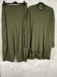 Ghisa Ribana Detaylı Tunik Pantolon Takımı 4554 - HAKİ