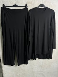 Ghisa Ribana Detaylı Tunik Pantolon Takımı 4554 - SİYAH