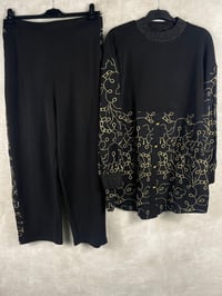 Ghisa Ribanalı Tunik Pantolon Takımı 4635 - SİYAH