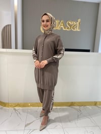 İnvee Hırka Pantolon Takımı 6846 - TAŞ