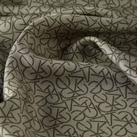 İpekevi Typo Monogram Haki Tivil İpek Eşarp 1119 - HAKİ