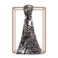 İpekevi Zebra Desenli İpek Şal 2671 - SİYAH