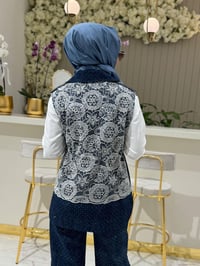 My312 Arkası Dantelli Yelek 9901 - LACİVERT