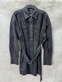 My312 Dantelli İncili Tunik 8606 - SİYAH