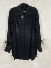 My312 Kolu Tüllü Jakar Tunik 8225 - SİYAH