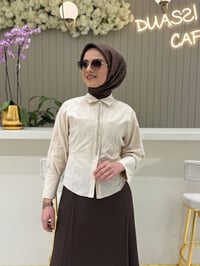 My312 Önü Taşlı Gömlek 8607 - BEJ