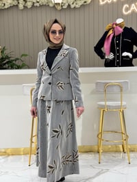 My8design Blazer Desenli Takım 6945 - TAŞ